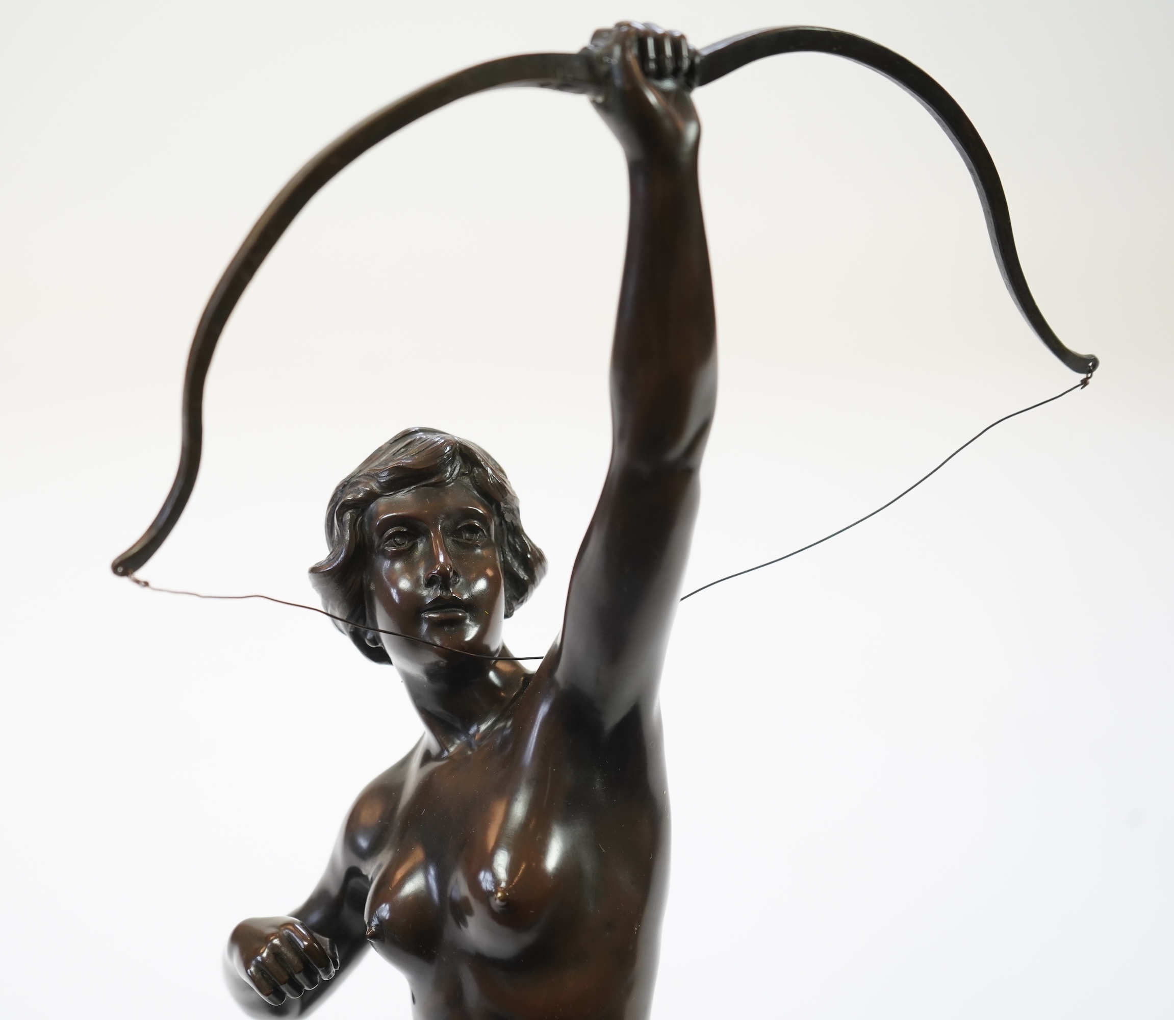 Percimer Rudolfi (German, 1884-1932). A patinated bronze figure of Diana